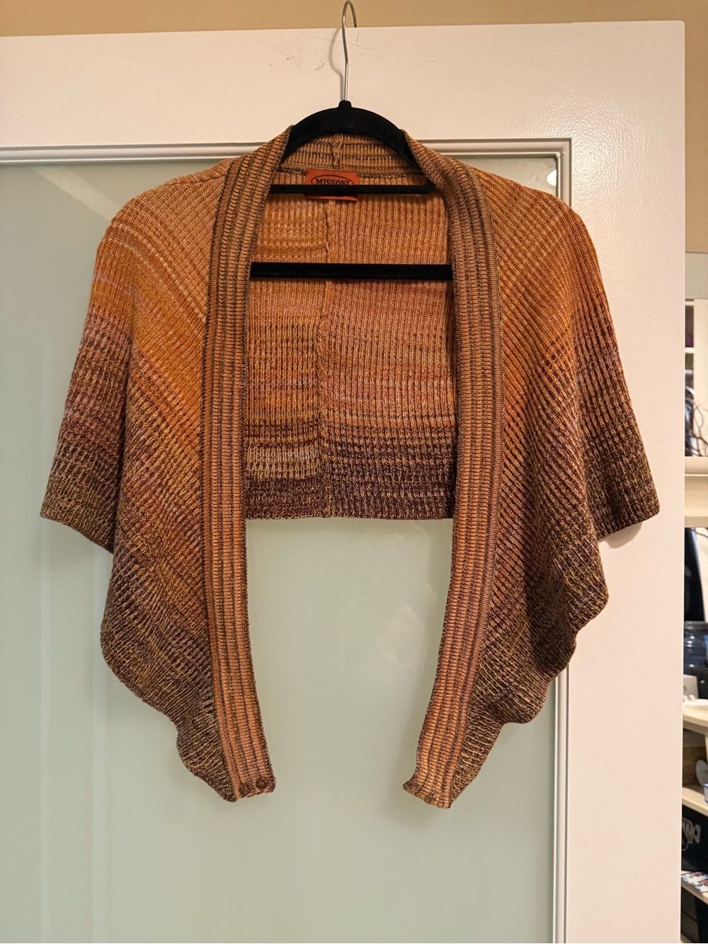 Missoni Cropped wraparound Shrug in Brown Multi